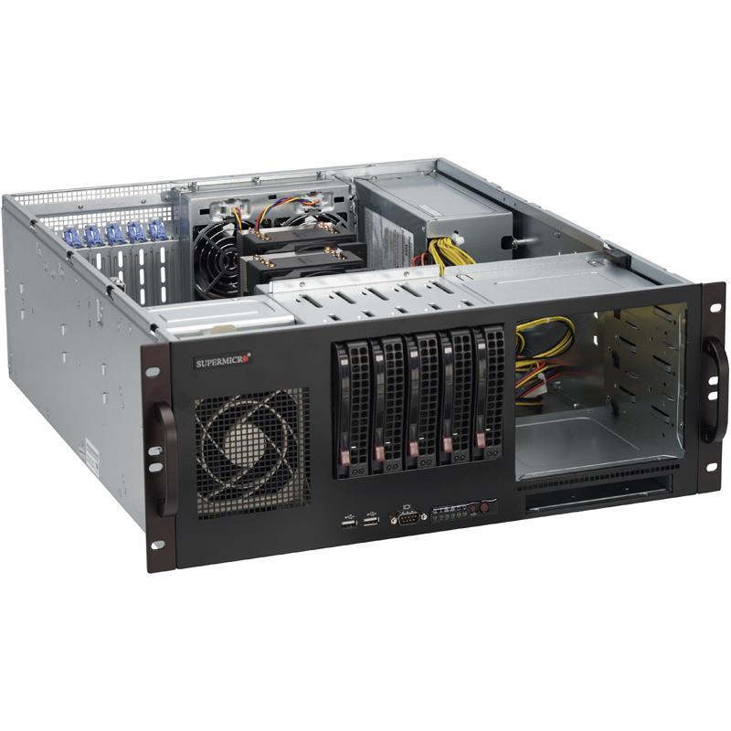 Supermicro CSE-842TQC-668B Black 4U Rackmount Server Chassis with 5x SAS3 3.5" Hot-Swap HDDs and 668W Power Supply