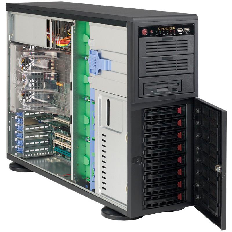 Supermicro CSE-743TQ-903B-SQ Black Super Quiet 4U Tower Server Chassis with 900W Power Supply